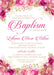 Pink And Gold Baptism Invitations