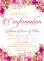 Pink And Gold Confirmation Invitations