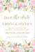 Pink And Gold Wedding Save The Date Cards