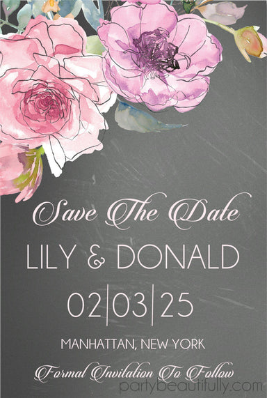 Pink And Lavender Wedding Save The Date Cards