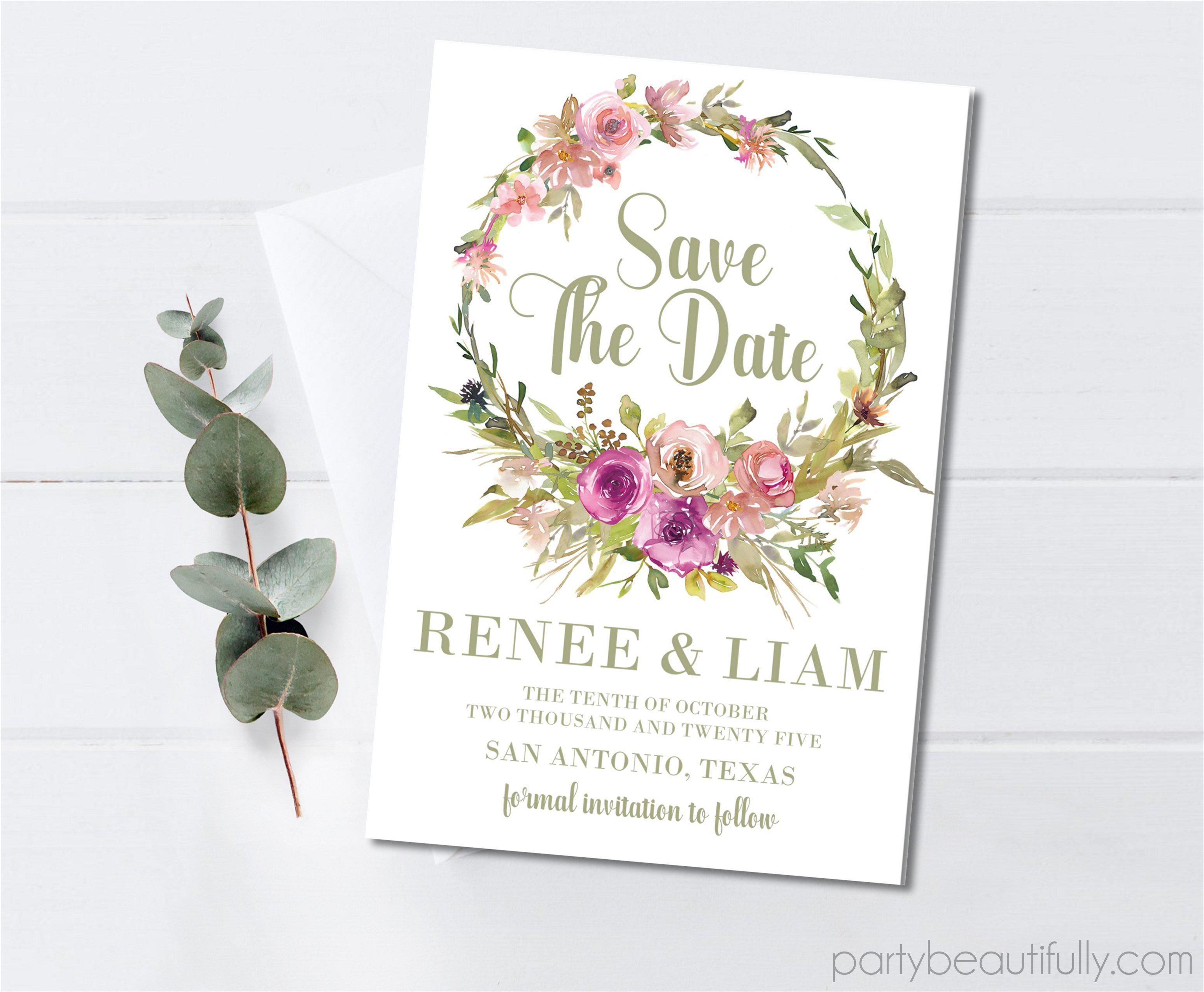 Pink And Magenta Wedding Save The Date Cards