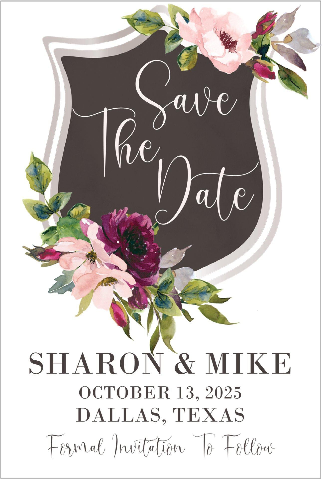 Pink And Magenta Wedding Save The Date Cards