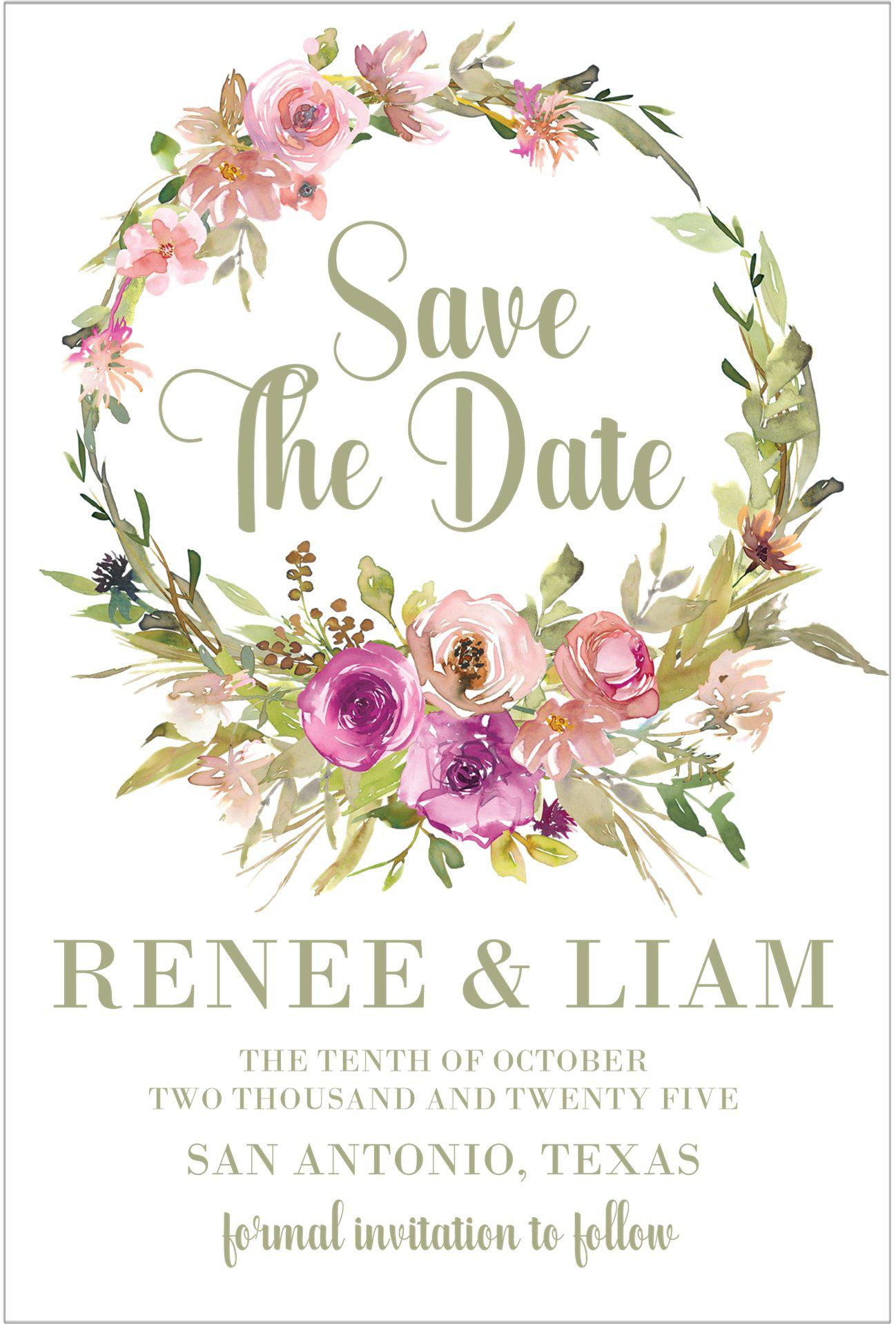 Pink And Magenta Wedding Save The Date Cards