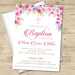 Pink And Purple Baptism Invitations