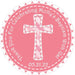 Pink And White Baptism Stickers