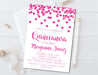 Pink Confetti Quinceanera Invitations