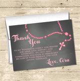 Pink First Communion Thank You Cards