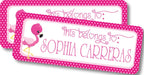 Pink Flamingo Back To School Supply Name Labels