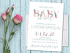 Pink Garden Rose Baby Shower Invitations