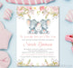 Pink Girls Twins Safari Elephant Baby Shower Invitations