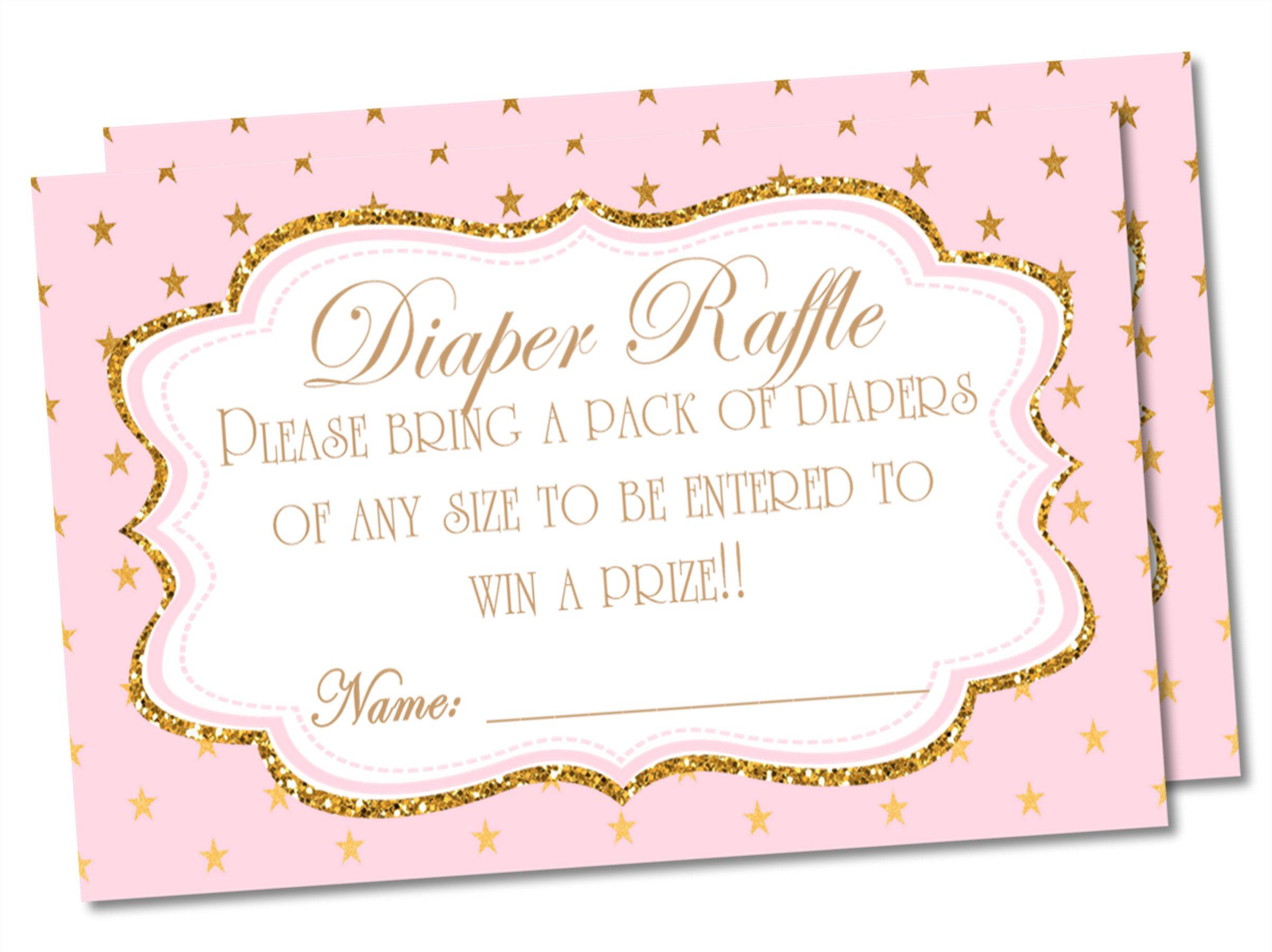 Pink & Gold Diaper Raffle Tickets