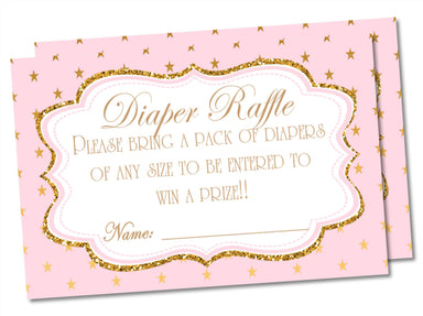 Pink & Gold Diaper Raffle Tickets