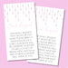 Pink Little Star Book Request Cards