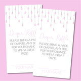 Pink Little Star Diaper Raffle Tickets