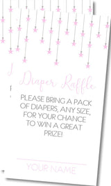 Pink Little Star Diaper Raffle Tickets