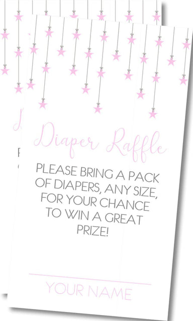 Pink Little Star Diaper Raffle Tickets