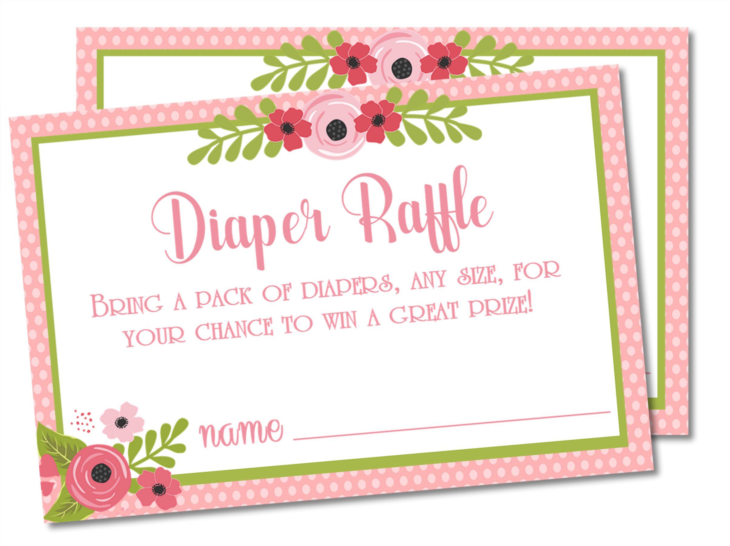 Pink Rustic Diaper Raffle Tickets