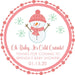 Pink Snowman Baby Shower Stickers