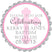 Pink Baptism stickers with cross design
