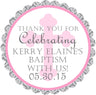 Pink Baptism stickers with cross design