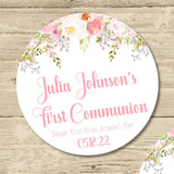 Pink First Communion Stickers