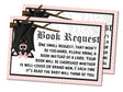 Pink Halloween Bat Book Request Cards Printable