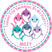 Pink and teal baby shark birthday sticker with personalized name