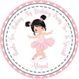 Pink ballerina birthday sticker