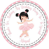 Pink ballerina birthday sticker