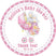 Pink carriage sticker for baby girl shower favors