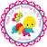 Pink caterpillar and butterfly birthday sticker for girls