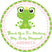 Pink dashed frog princess birthday sticker with personalized name