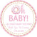 Pink donut Oh Baby baby shower sticker