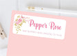 Pink floral address labels with roses