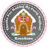 Pink gingerbread house birthday sticker for girls