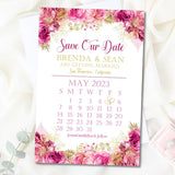 Pink gold calendar save the dates