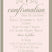 Pink gray confirmation invitation suitable for religious celebrations