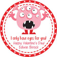 Pink monster “eyes for you” Valentine sticker