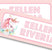 Pink pastel unicorn back to school name labels