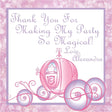 Pink princess carriage birthday sticker with personalized text