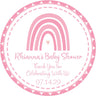 Pink rainbow baby shower sticker