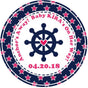 Pink star nautical baby shower sticker