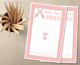 Pink tribal baby shower bingo game