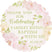 Pink watercolor floral baptism sticker