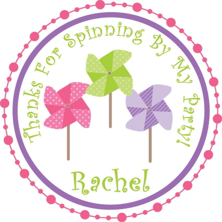 Pinwheel Birthday Party Stickers