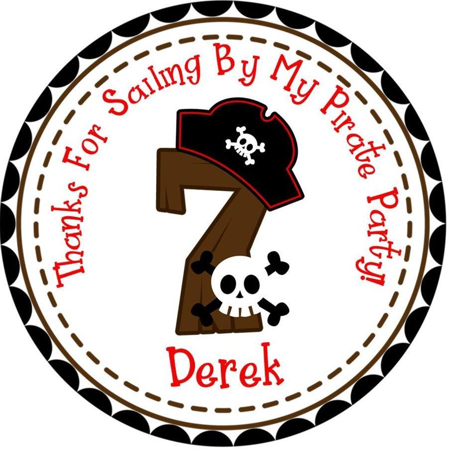 Pirate Birthday Party Stickers