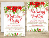 Poinsettia Christmas Or Holiday Party Invitations