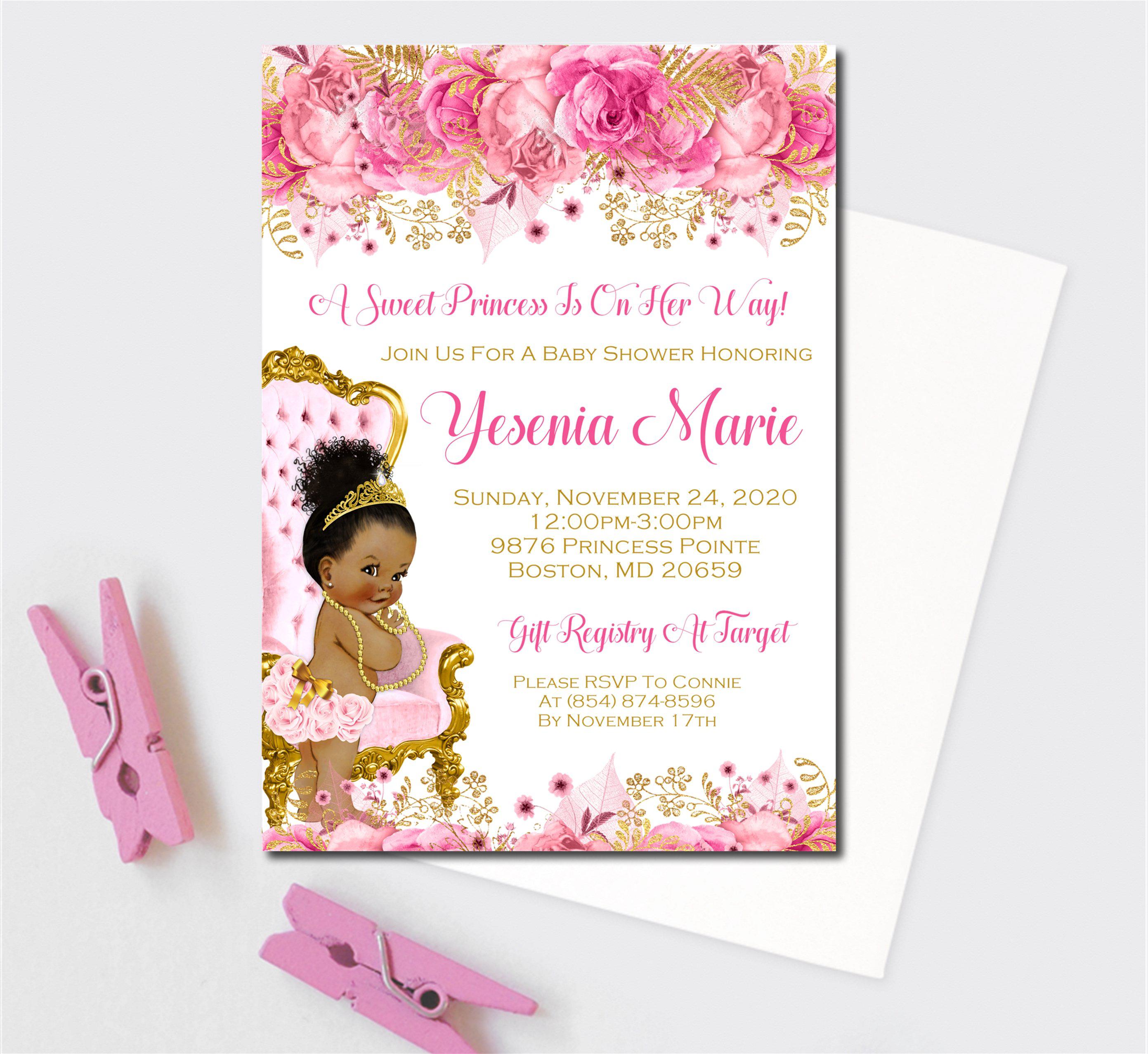 Princess Baby Shower Invitations