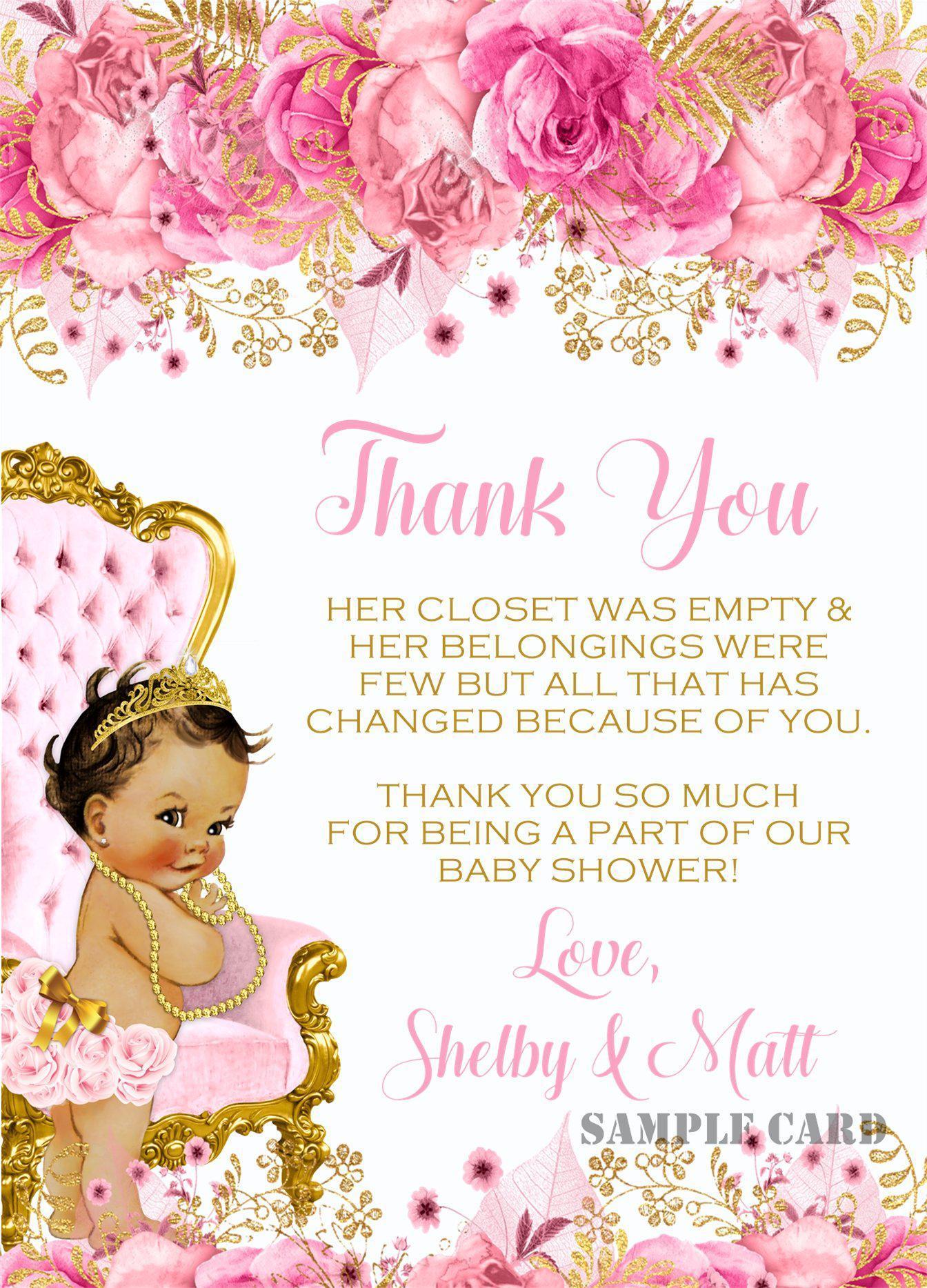 Princess Baby Shower Thank You Cards