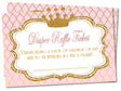 Princess Pink & Gold Diaper Raffle Tickets